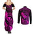 Hawaii Couples Matching Summer Maxi Dress and Long Sleeve Button Shirts Pineapple Mix Polynesian Plumeria Pink Version LT14 - Polynesian Pride