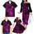 Hawaii Family Matching Off Shoulder Long Sleeve Dress and Hawaiian Shirt Pineapple Mix Polynesian Plumeria Pink Version LT14 - Polynesian Pride