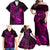 Hawaii Family Matching Off Shoulder Maxi Dress and Hawaiian Shirt Pineapple Mix Polynesian Plumeria Pink Version LT14 - Polynesian Pride