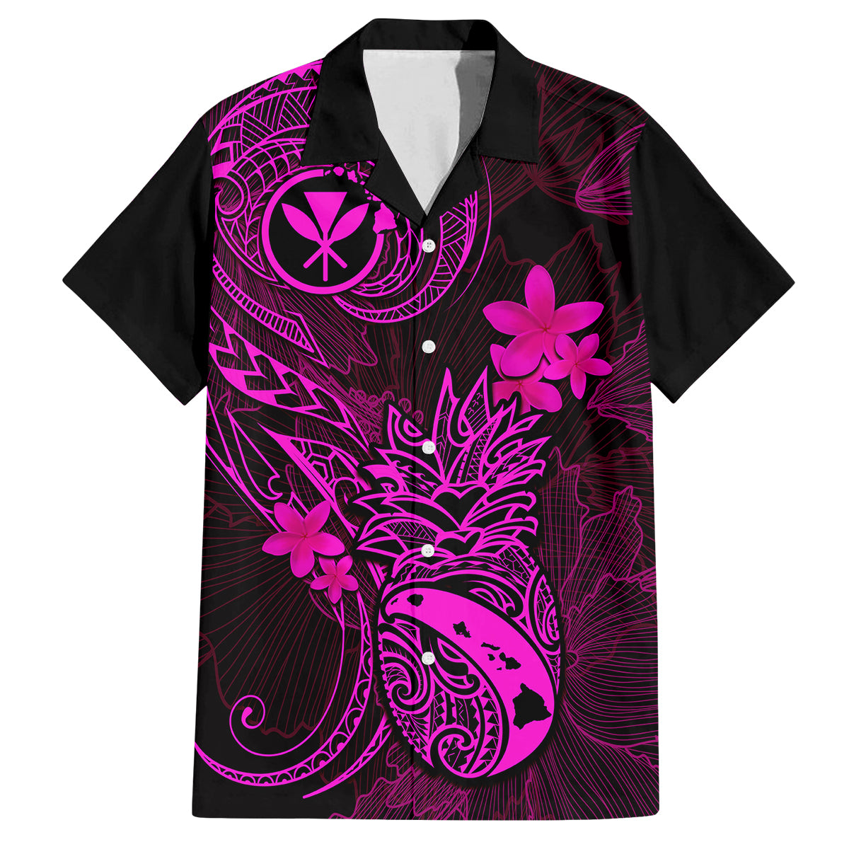 Hawaii Kid Hawaiian Shirt Pineapple Mix Polynesian Plumeria Pink Version LT14 Kid Pink - Polynesian Pride