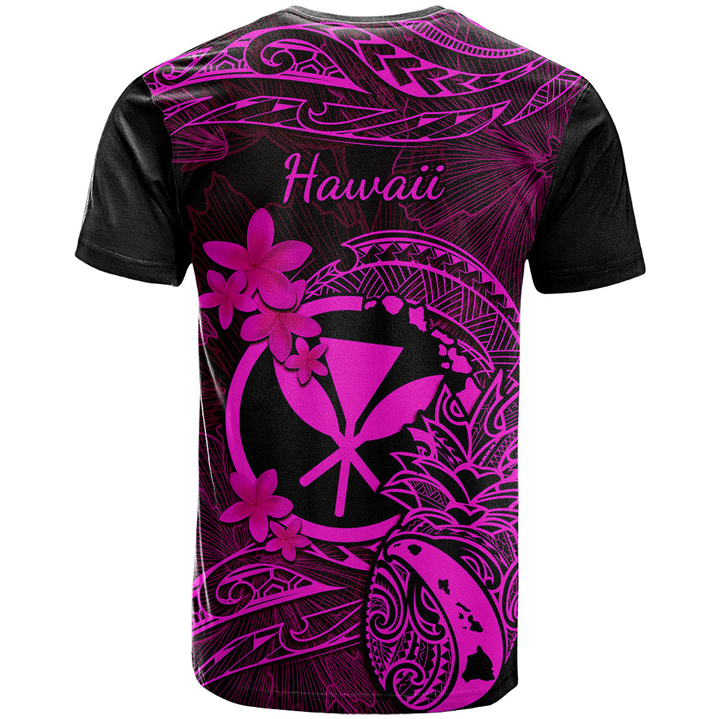 Hawaii T Shirt Pineapple Mix Polynesian Plumeria Pink Version LT14 - Polynesian Pride