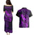 Hawaii Couples Matching Puletasi Dress and Hawaiian Shirt Pineapple Mix Polynesian Plumeria Purple Version LT14 - Polynesian Pride