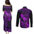 Hawaii Couples Matching Puletasi Dress and Long Sleeve Button Shirts Pineapple Mix Polynesian Plumeria Purple Version LT14 - Polynesian Pride