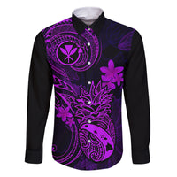 Hawaii Family Matching Summer Maxi Dress and Hawaiian Shirt Pineapple Mix Polynesian Plumeria Purple Version LT14 Son's Shirt Purple - Polynesian Pride