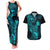 Hawaii Couples Matching Tank Maxi Dress and Hawaiian Shirt Pineapple Mix Polynesian Plumeria Turquoise Version LT14 Turquoise - Polynesian Pride