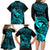 Hawaii Family Matching Long Sleeve Bodycon Dress and Hawaiian Shirt Pineapple Mix Polynesian Plumeria Turquoise Version LT14 - Polynesian Pride