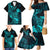 Hawaii Family Matching Mermaid Dress and Hawaiian Shirt Pineapple Mix Polynesian Plumeria Turquoise Version LT14 - Polynesian Pride
