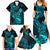 Hawaii Family Matching Summer Maxi Dress and Hawaiian Shirt Pineapple Mix Polynesian Plumeria Turquoise Version LT14 - Polynesian Pride