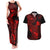 Hawaii Couples Matching Tank Maxi Dress and Hawaiian Shirt Pineapple Mix Polynesian Plumeria Red Version LT14 Red - Polynesian Pride