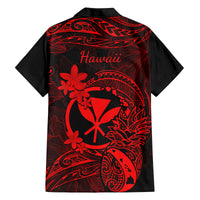 hawaii-family-matching-short-sleeve-bodycon-dress-and-hawaiian-shirt-pineapple-mix-polynesian-plumeria-red-version