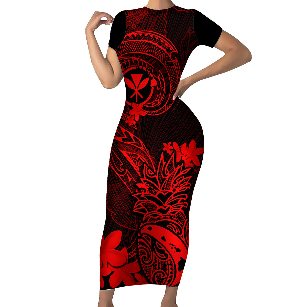 pineapple bodycon dress Hawaii Pineapple Long Sleeve Bodycon Dress Paradise Flowers Pacific Wi