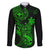 hawaii-family-matching-long-sleeve-bodycon-dress-and-hawaiian-shirt-pineapple-mix-polynesian-plumeria-green-version