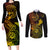 hawaii-couples-matching-long-sleeve-bodycon-dress-and-long-sleeve-button-shirts-shaka-tattoo-mix-polynesian-plumeria-reggae-version