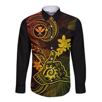 hawaii-long-sleeve-button-shirt-shaka-tattoo-mix-polynesian-plumeria-reggae-version