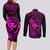 hawaii-couples-matching-long-sleeve-bodycon-dress-and-long-sleeve-button-shirts-shaka-tattoo-mix-polynesian-plumeria-pink-version