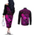 hawaii-couples-matching-off-the-shoulder-long-sleeve-dress-and-long-sleeve-button-shirts-shaka-tattoo-mix-polynesian-plumeria-pink-version