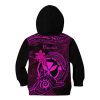 Hawaii Kid Hoodie Shaka Tattoo Mix Polynesian Plumeria Pink Version LT14 - Polynesian Pride