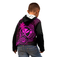 Hawaii Kid Hoodie Shaka Tattoo Mix Polynesian Plumeria Pink Version LT14 - Polynesian Pride