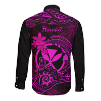 hawaii-long-sleeve-button-shirt-shaka-tattoo-mix-polynesian-plumeria-pink-version