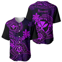 Hawaii Baseball Jersey Shaka Tattoo Mix Polynesian Plumeria Purple Version LT14 - Polynesian Pride