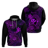 Hawaii Hoodie Shaka Tattoo Mix Polynesian Plumeria Purple Version LT14 - Polynesian Pride
