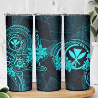 Hawaii Skinny Tumbler Shaka Tattoo Mix Polynesian Plumeria Turquoise Version