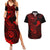 hawaii-couples-matching-summer-maxi-dress-and-hawaiian-shirt-shaka-tattoo-mix-polynesian-plumeria-red-version