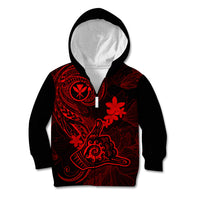 Hawaii Kid Hoodie Shaka Tattoo Mix Polynesian Plumeria Red Version LT14 - Polynesian Pride