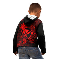 Hawaii Kid Hoodie Shaka Tattoo Mix Polynesian Plumeria Red Version LT14 - Polynesian Pride