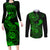 hawaii-couples-matching-long-sleeve-bodycon-dress-and-long-sleeve-button-shirts-shaka-tattoo-mix-polynesian-plumeria-green-version