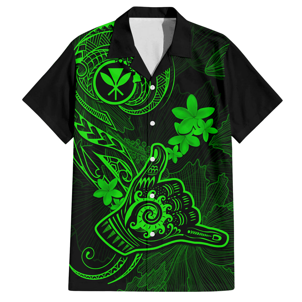 hawaii-kid-hawaiian-shirt-shaka-tattoo-mix-polynesian-plumeria-green-version