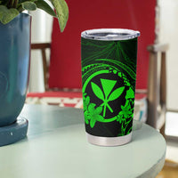 Hawaii Tumbler Cup Shaka Tattoo Mix Polynesian Plumeria Green Version