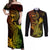 hawaii-couples-matching-off-shoulder-maxi-dress-and-long-sleeve-button-shirts-hammerhead-shark-tattoo-mix-polynesian-plumeria-reggae-version