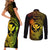 hawaii-couples-matching-short-sleeve-bodycon-dress-and-long-sleeve-button-shirts-hammerhead-shark-tattoo-mix-polynesian-plumeria-reggae-version
