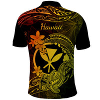 Hawaii Polo Shirt Hammerhead Shark Tattoo Mix Polynesian Plumeria Reggae Version LT14 - Polynesian Pride