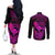 hawaii-couples-matching-off-the-shoulder-long-sleeve-dress-and-long-sleeve-button-shirts-hammerhead-shark-tattoo-mix-polynesian-plumeria-pink-version