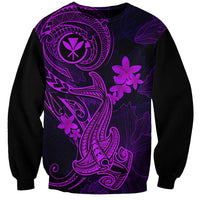 Hawaii Sweatshirt Hammerhead Shark Tattoo Mix Polynesian Plumeria Purple Version LT14 Unisex Purple - Polynesian Pride