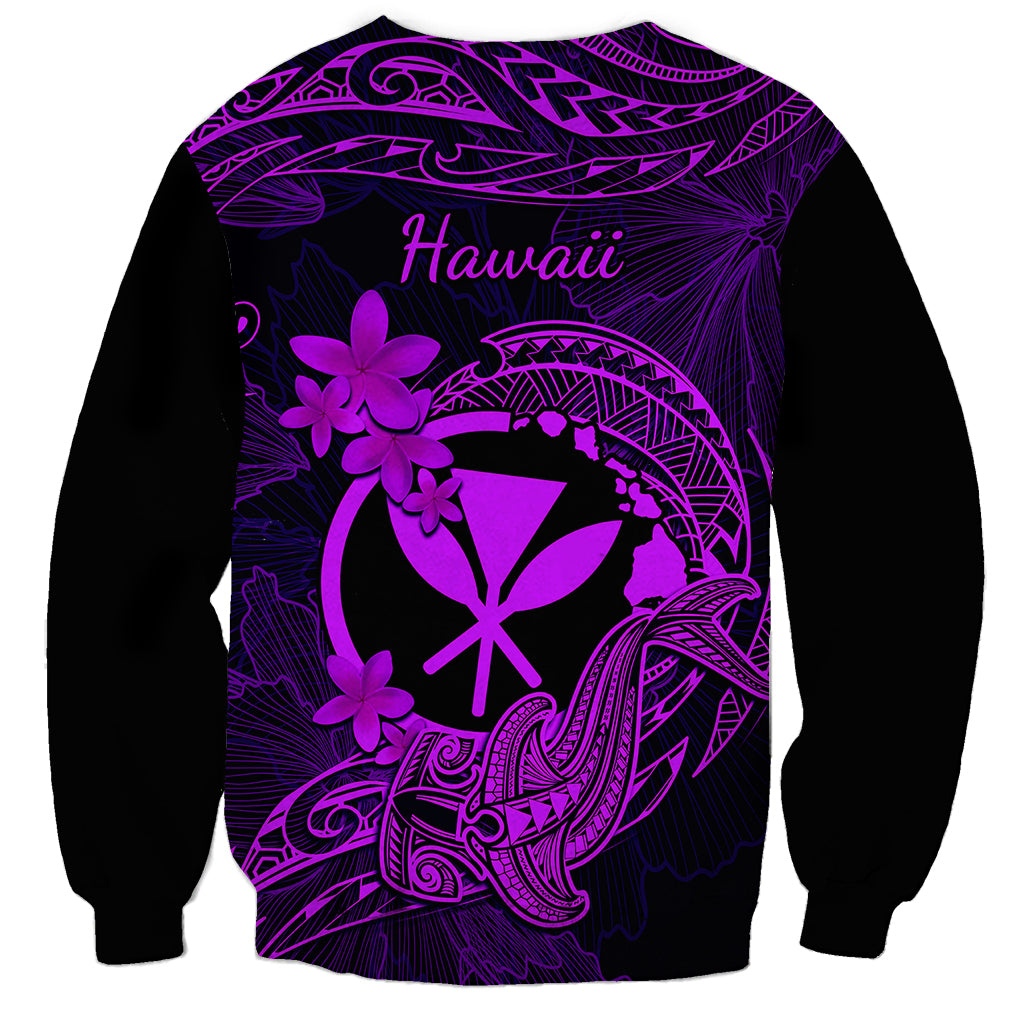 Hawaii Sweatshirt Hammerhead Shark Tattoo Mix Polynesian Plumeria Purple Version LT14 - Polynesian Pride