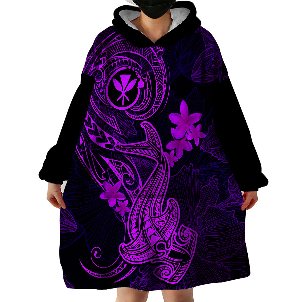 hawaii-wearable-blanket-hoodie-hammerhead-shark-tattoo-mix-polynesian-plumeria-purple-version