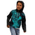 Hawaii Kid Hoodie Hammerhead Shark Tattoo Mix Polynesian Plumeria Turquoise Version LT14 - Polynesian Pride