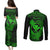 hawaii-couples-matching-puletasi-dress-and-long-sleeve-button-shirts-hammerhead-shark-tattoo-mix-polynesian-plumeria-green-version