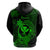 Hawaii Hoodie Hammerhead Shark Tattoo Mix Polynesian Plumeria Green Version LT14 - Polynesian Pride