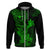 Hawaii Hoodie Hammerhead Shark Tattoo Mix Polynesian Plumeria Green Version LT14 Zip Hoodie Green - Polynesian Pride