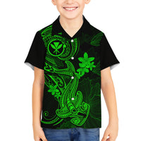 hawaii-kid-hawaiian-shirt-hammerhead-shark-tattoo-mix-polynesian-plumeria-green-version