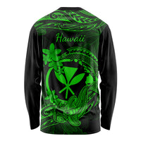 hawaii-long-sleeve-shirt-hammerhead-shark-tattoo-mix-polynesian-plumeria-green-version