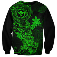 hawaii-sweatshirt-hammerhead-shark-tattoo-mix-polynesian-plumeria-green-version