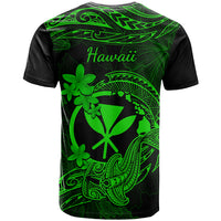 Hawaii T Shirt Hammerhead Shark Tattoo Mix Polynesian Plumeria Green Version LT14 - Polynesian Pride