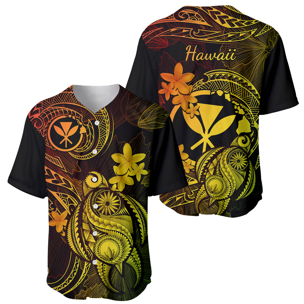 Hawaii Baseball Jersey Turtle Mix Polynesian Plumeria Reggae Version LT14 - Polynesian Pride
