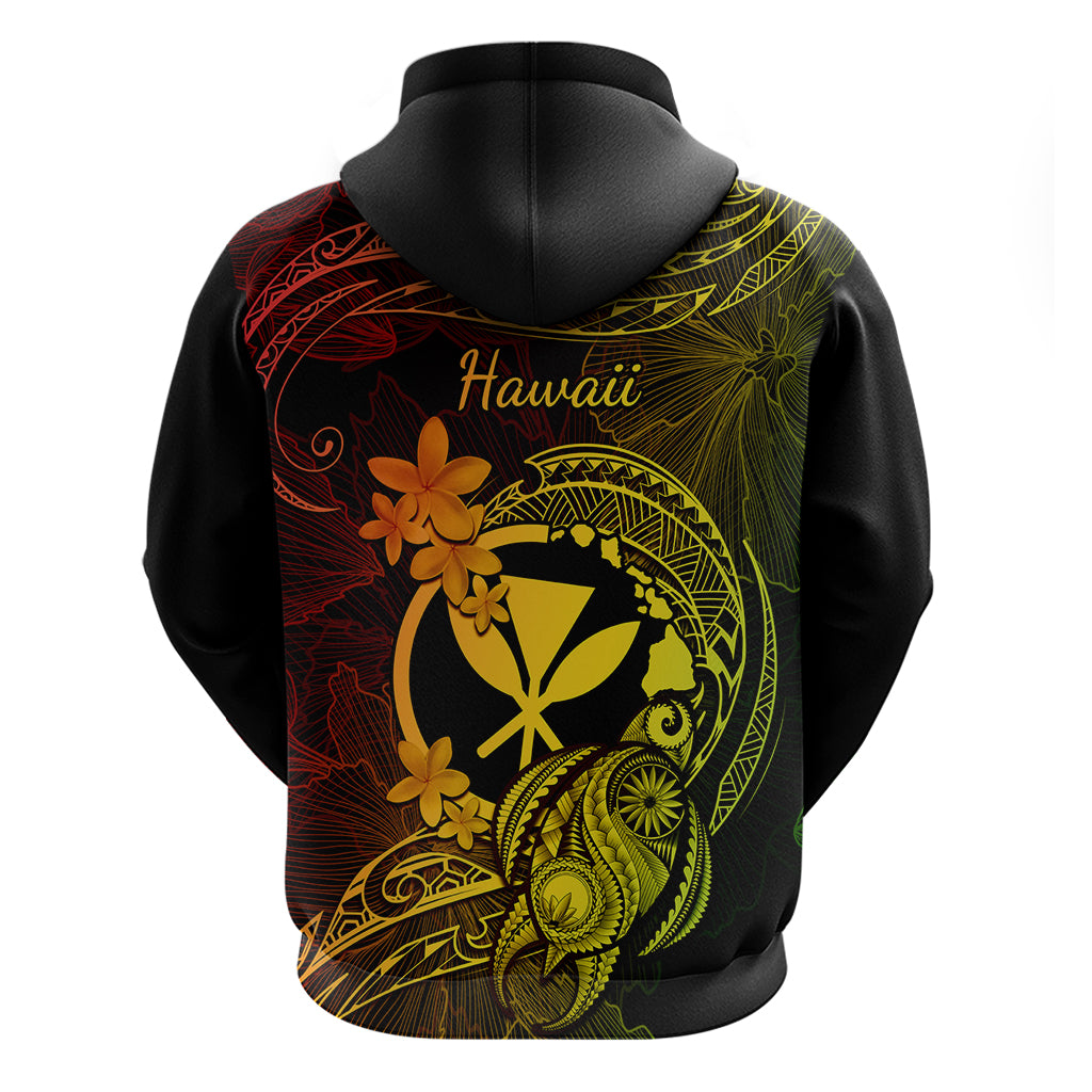 Hawaii Hoodie Turtle Mix Polynesian Plumeria Reggae Version LT14 - Polynesian Pride