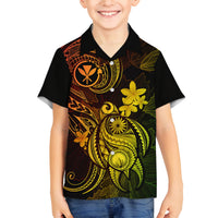 Hawaii Kid Hawaiian Shirt Turtle Mix Polynesian Plumeria Reggae Version LT14 - Polynesian Pride